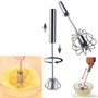 Coeexus Semi-automatic Mixer Egg Beater Manual Self Turning Stainless Steel Whisk Hand Blender Egg Cream Stirring Kitchen Tools