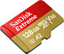 SanDisk 128GB Extreme MicroSDXC UHS-I Memory Card with Adapter - C10, U3, V30, 4K, A2, Micro SD - SDSQXA1-128G-GN6MA