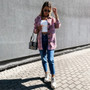 Autumn Spring Long Plaid Shirt Women Casual