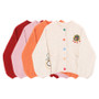 Sweater women's cardigan embroidery round neck loose retro jacket