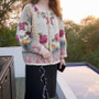 Sweater flower embroidery knitted cardigan jacket