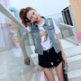 Slim-fit ripped denim short sleeveless denim vest