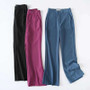 Drape high waist wide leg loose solid color casual straight suit trousers