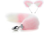 Pink Anime Sexy Cat Ear Headband Butt Plug Tail Set