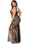 Plus Size Lace Maxi Dress with Tulle