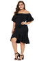 Off Shoulder Plus Size Dress with Ruffles