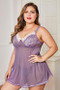 Lace Cup Tulle Plus Size Babydoll