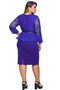 Plus Size Lace Bodice Peplum Dress with Belt