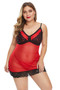 Lace Décor Plus Size Chemise Lingerie