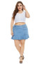 Plus Size Denim Skirt High Waist Ruffles