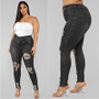 Women's Plus Size Ripped Jeans Black / Blue