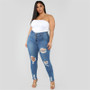 Women's Plus Size Ripped Jeans Black / Blue