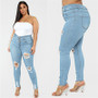 Women's Plus Size Ripped Jeans Black / Blue