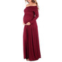 Maternity Bohemian Style Off Shoulder Props Dress