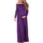 Maternity Bohemian Style Off Shoulder Props Dress