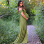 Maternity Bohemian Style Off Shoulder Props Dress