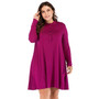 O Neck Long Sleeve Loose Solid Dress