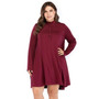 O Neck Long Sleeve Loose Solid Dress