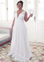 Lace Jewel Neckline Plus Size Wedding Dress