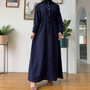 Long Sleeve Solid Casual Long Dress