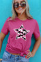 Star Print Rose Cotton T-shirt