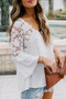 White Crochet Lace Button Top