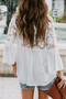 White Crochet Lace Button Top