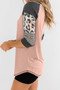 Pink Printed Raglan Sleeve Top