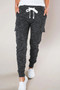 Heathered Black Pocketed Casual Joggers