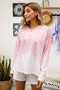 Pink Dip Dye Hooded Lounge Sweatshirt Shorts Set