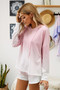 Pink Dip Dye Hooded Lounge Sweatshirt Shorts Set