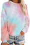 Sky Blue Tie-dye Knit Sweatshirt