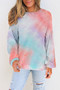 Sky Blue Tie-dye Knit Sweatshirt