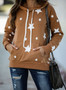 Brown Hooded Cotton Blend Star Sweatshirt