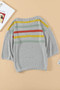 Multicolor Stripes Print Gray Knit Top