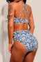 Cutout Boho Print High Waist Bikini Swimsuit