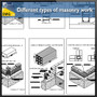 Different types of masonry work design drawing