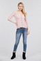 Long Sleeve Round Neck Button Detail Rib Knit Top