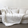 Hand Chunky Knitted Blanket - Thick Yarn Wool