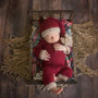 Newborn Photography Props  Baby Romper Jumpsuit Christmas Hat