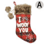 2Pcs/Bag/Christmas Dog Paw Socks/Pet Socks/Fur Collar Lattice English Socks/Christmas Tree Pendants/Christmas Decorations