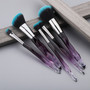 FLD 10Pcs Crystal Makeup Brushes Set Powder Foundation Fan Brush Eye Shadow Eyebrow Professional Blush Makeup Brush Tools