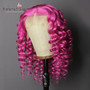 dark pink 13x6 Ombre Lace Front Wig Brazilian Remy Preplucked