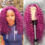 dark pink 13x6 Ombre Lace Front Wig Brazilian Remy Preplucked