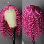 dark pink 13x6 Ombre Lace Front Wig Brazilian Remy Preplucked