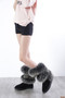 Sheepskin Suede Leather Wool Fur Lined Winter Shoes Black Grey