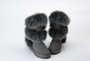 Sheepskin Suede Leather Wool Fur Lined Winter Shoes Black Grey