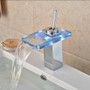 LED RGB Colors Basin Sink Faucet Deck Mount Waterfall