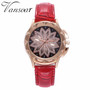 Rose Gold Flower Rhinestone Watch Luxury