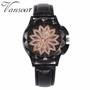 Rose Gold Flower Rhinestone Watch Luxury